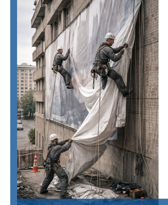 Демонтаж баннеров с фасада в Новоалтайске оперативно и безопасно