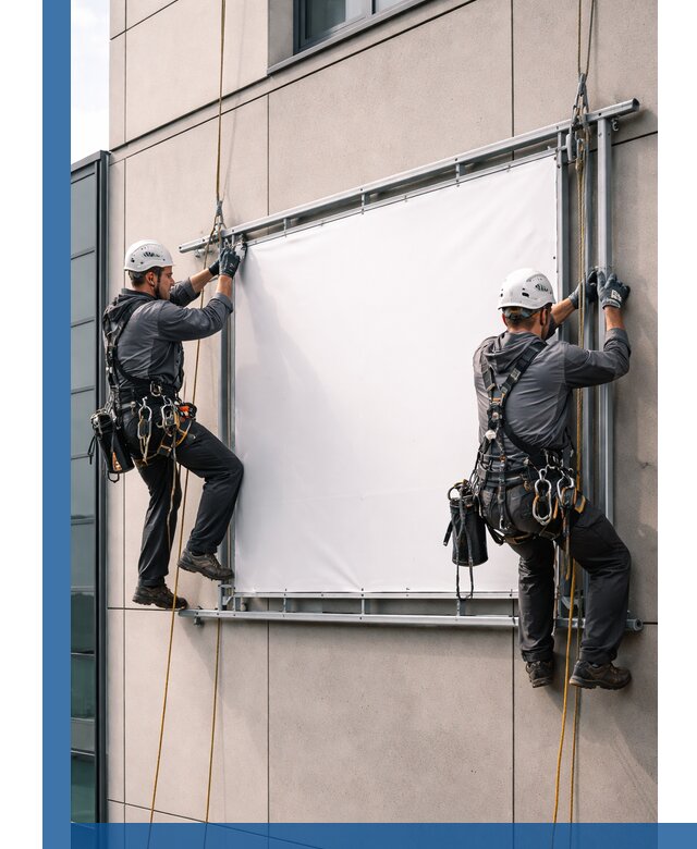 Монтаж наружной рекламной вывески в Новоалтайске под ключ