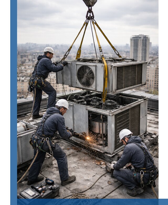 Демонтаж крышной установки в Новоалтайске любой сложности