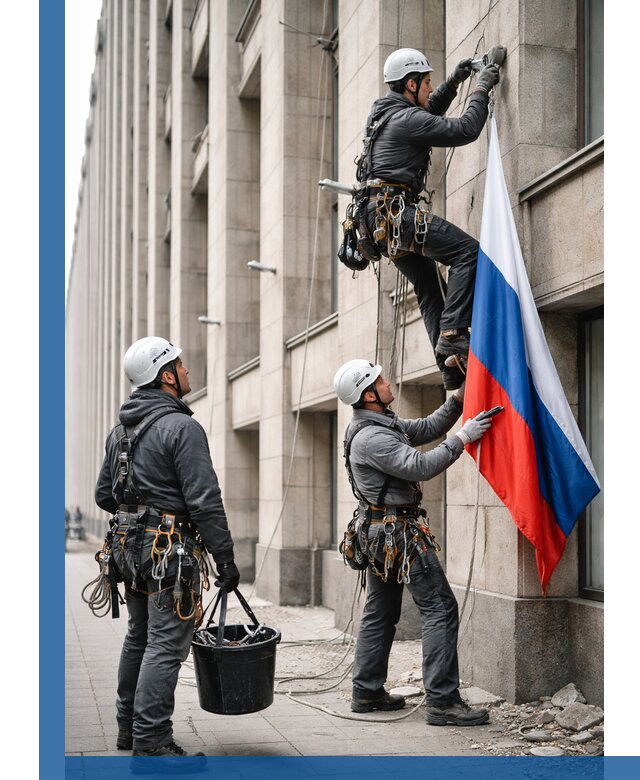 Профессиональная установка флагов на фасаде в Новоалтайске