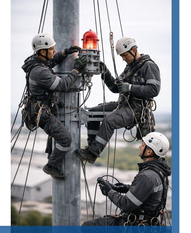 Монтаж заградительных огней в Новоалтайске от 8690 р. | ВЫСОТНИК-Нвл