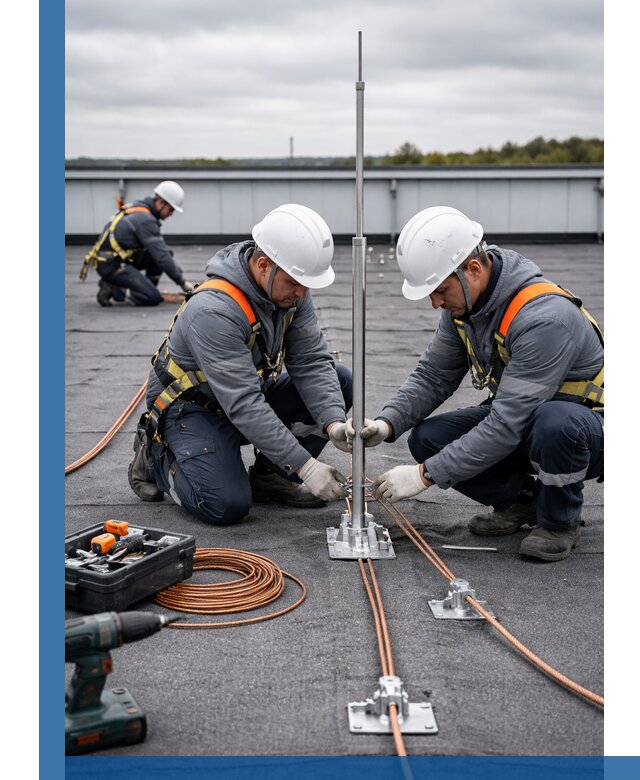 Монтаж молниезащиты на кровле в Новоалтайске под ключ с гарантией