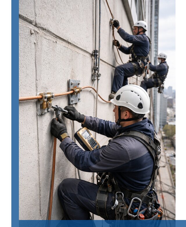 Монтаж системы заземления здания и молниезащиты в Новоалтайске