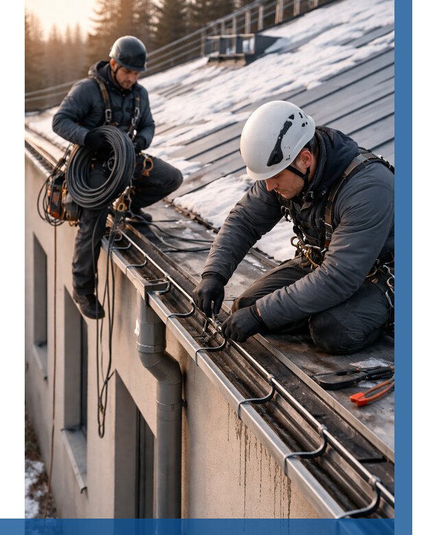 Монтаж греющего кабеля на кровле в Новоалтайске от 460 р. | ВЫСОТНИК-Нвл