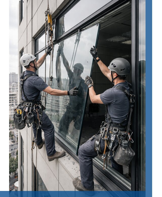 Замена стеклопакетов на высоте в Новоалтайске от 5623 р. | ВЫСОТНИК-Нвл