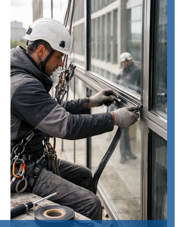 Ремонт витражных конструкций в Новоалтайске от 3578 р. | ВЫСОТНИК-Нвл