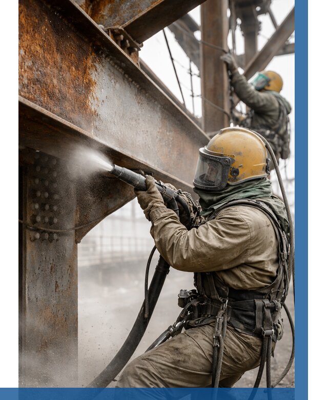 Пескоструйная очистка металлоконструкций в Новоалтайске по 613 р.  ВЫСОТНИК-Нвл