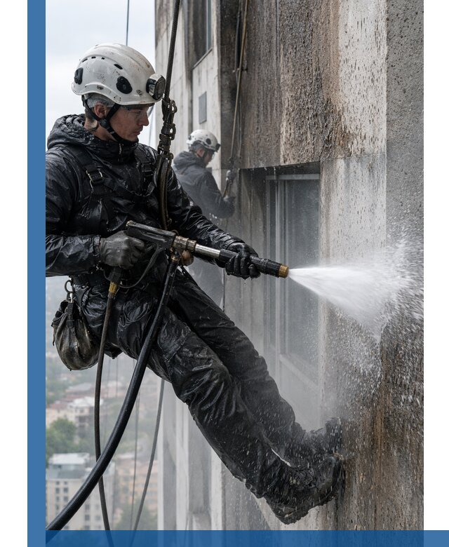 Гидроструйная очистка фасадов и конструкций в Новоалтайске