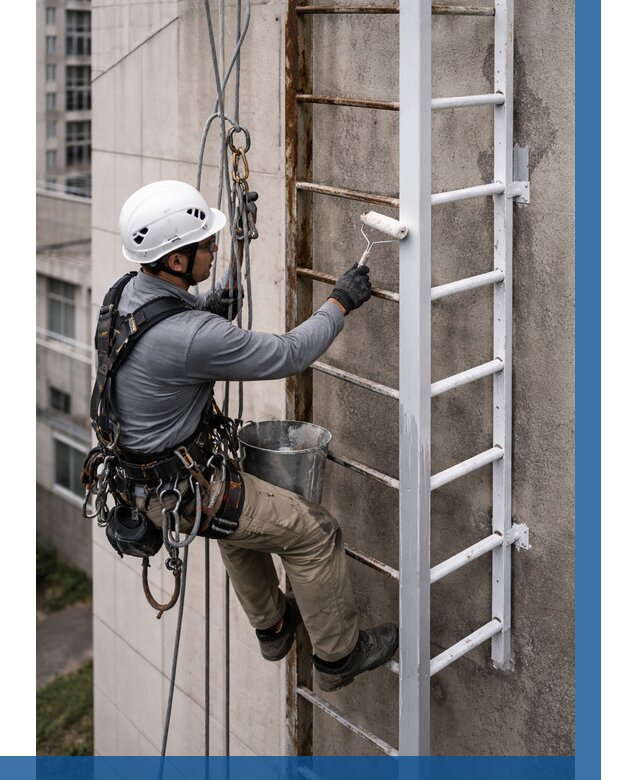 Покраска пожарных лестниц в Новоалтайске от 4601 р. | ВЫСОТНИК-Нвл