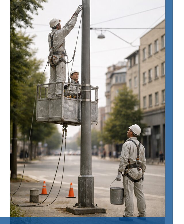 Покраска опор освещения в Новоалтайске от 5112 р. | ВЫСОТНИК-Нвл