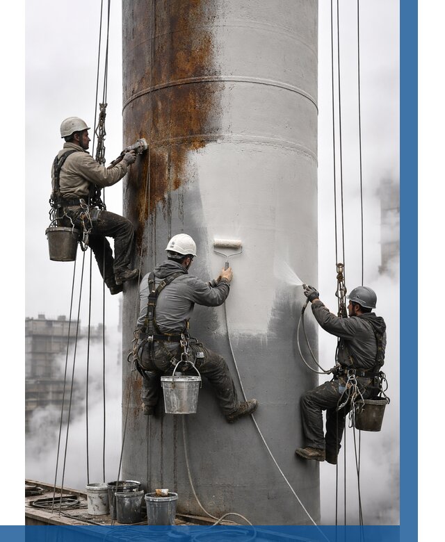 Покраска дымовых труб в Новоалтайске от 8690 р. | ВЫСОТНИК-Нвл