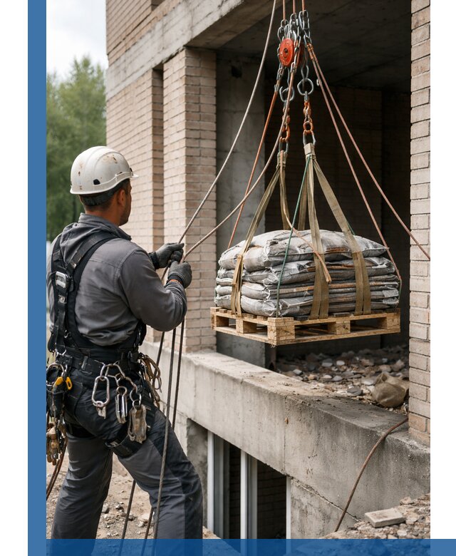 Подъем материалов на этаж веревками в Новоалтайске оперативно