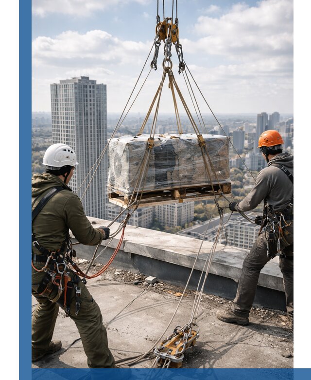 Подъем и монтаж крупногабаритных грузов на крышу в Новоалтайске