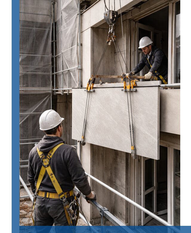 Подъем керамогранита на этаж в Новоалтайске грузчиками и техникой