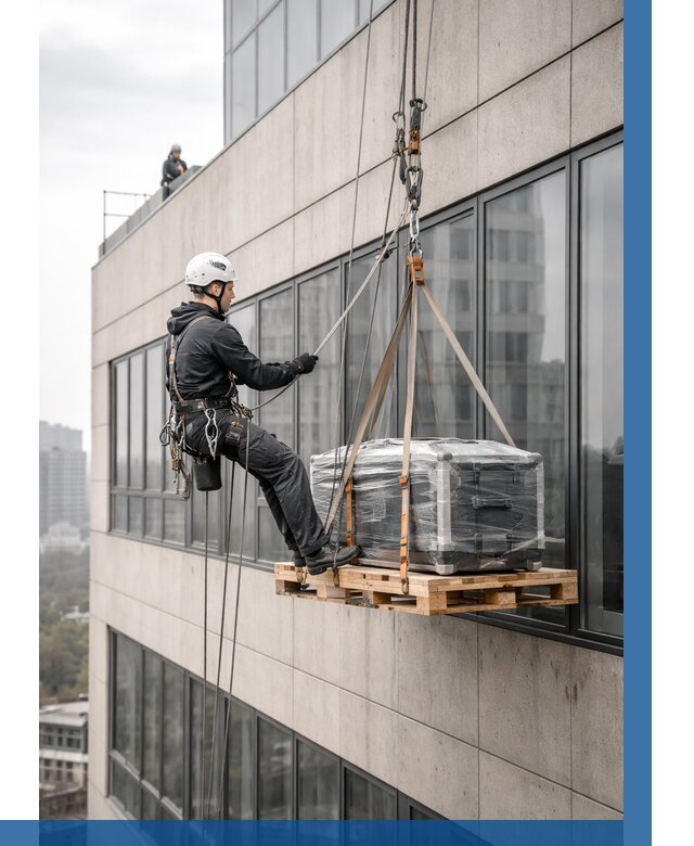 Спуск груза по фасаду в Новоалтайске от 3578 р. | ВЫСОТНИК-Нвл