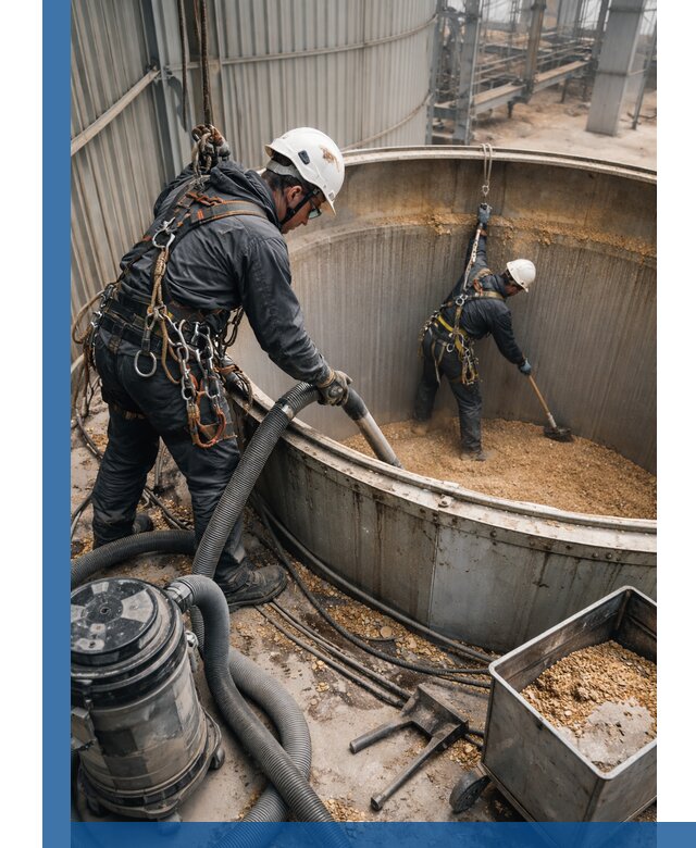 Профессиональная чистка зерновых бункеров в Новоалтайске с выездом