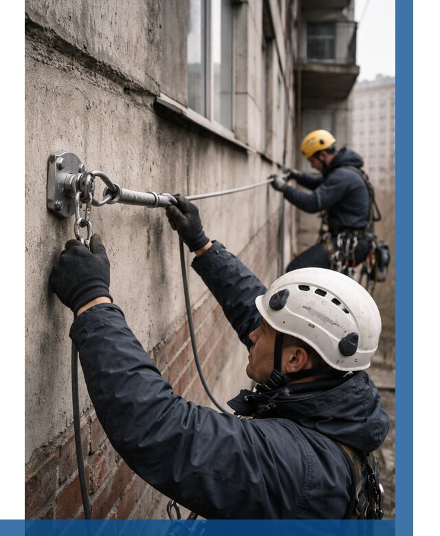 Монтаж анкерных линий в Новоалтайске от 3067 р. | ВЫСОТНИК-Нвл