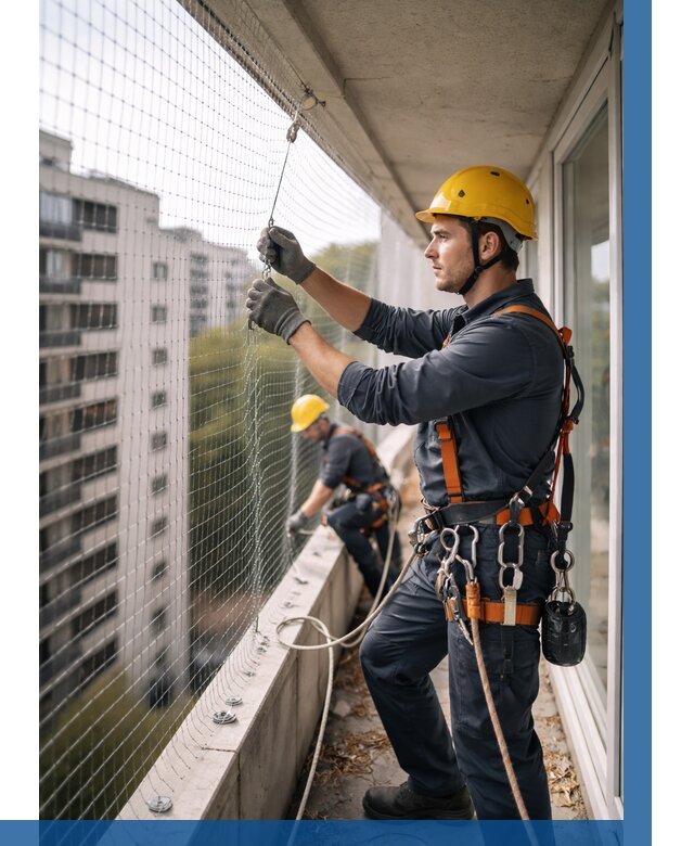 Монтаж сетки от птиц в Новоалтайске от 4601 р. | ВЫСОТНИК-Нвл